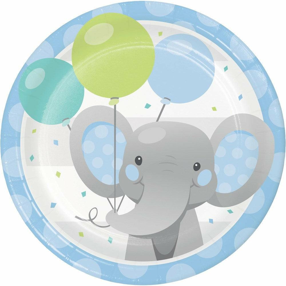 Enchanting Elephants Boy Luncheon Plate 8Ct - Toy World Inc