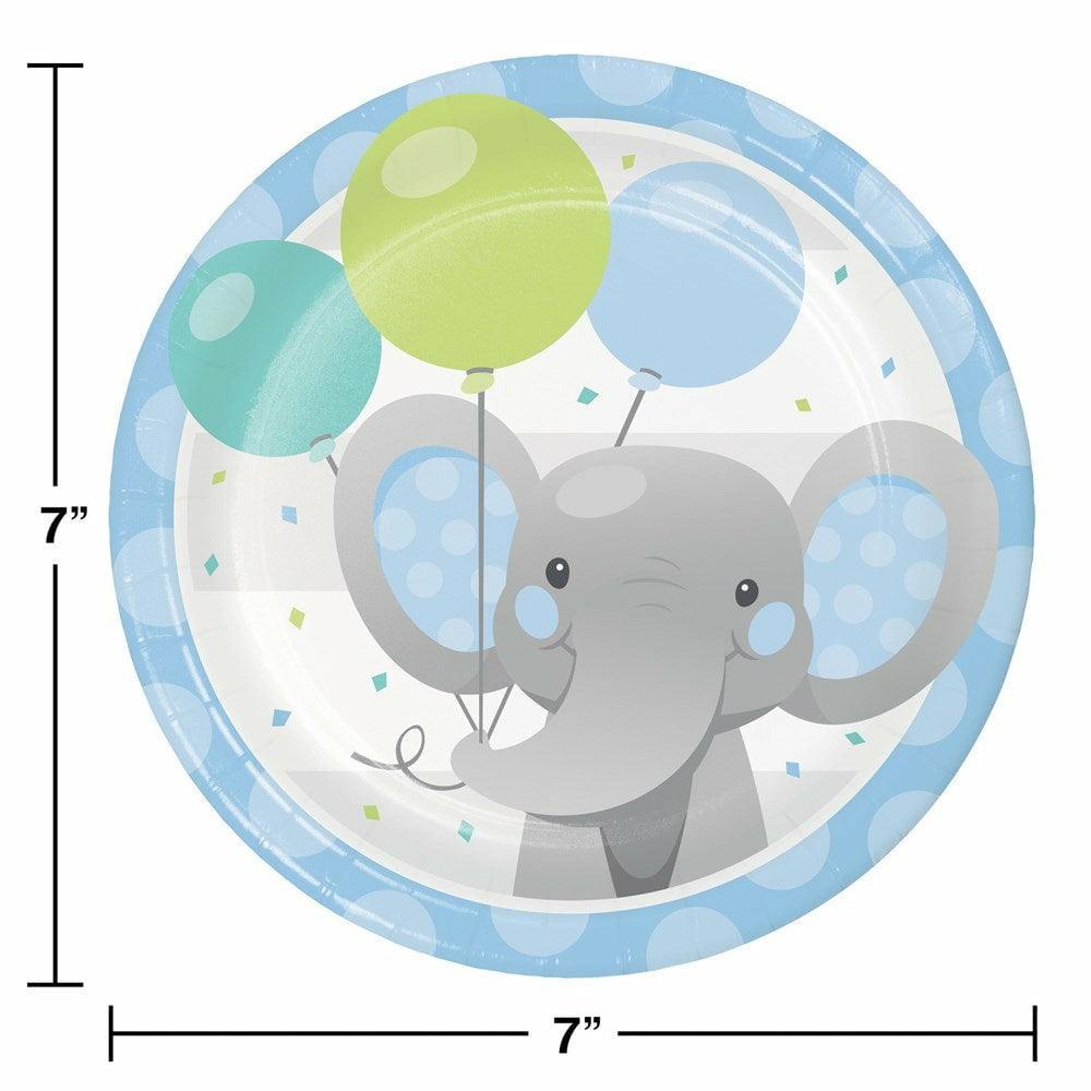 Enchanting Elephants Boy Luncheon Plate 8Ct - Toy World Inc