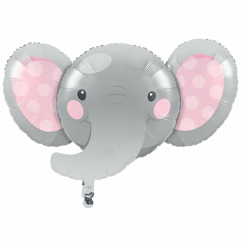 Enchanting Elephants Girl Foil Balloon Elephant Shaped 1Ct - Toy World Inc