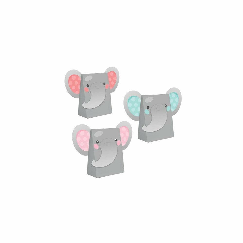 Enchanting Elephants Girl Paper Treat Bags With Attachments 8Ct - Toy World Inc