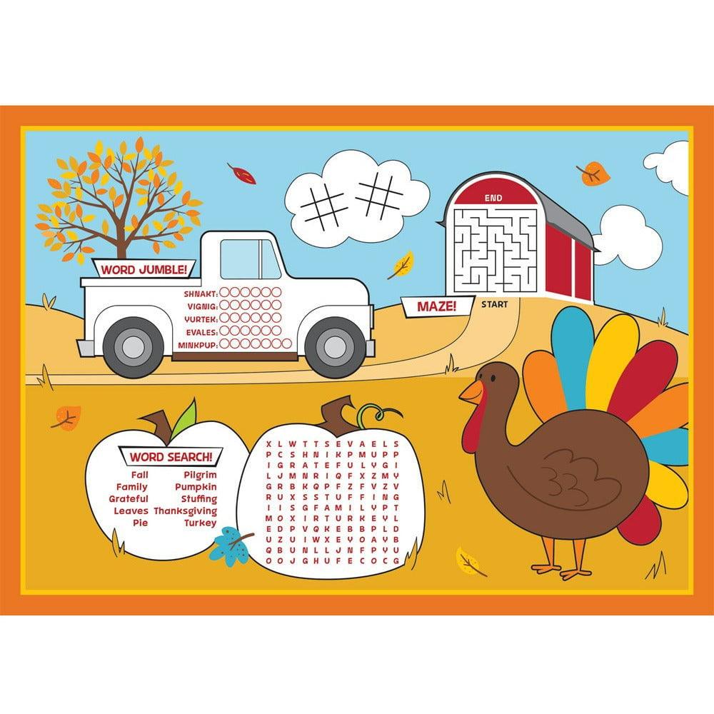 Fall Activity Placemats 8ct - Toy World Inc