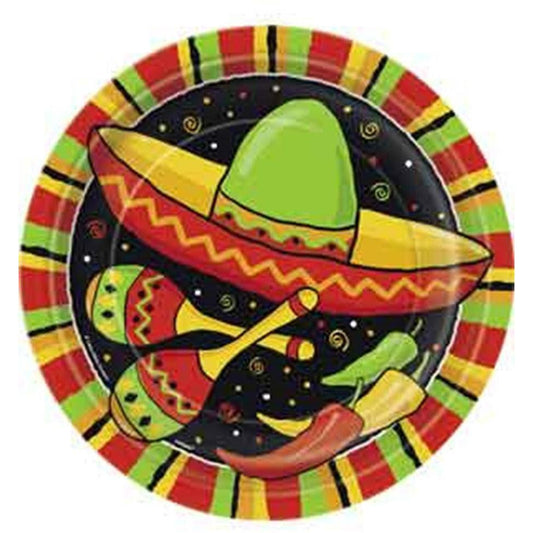 Fiesta Stripes 9in Plate 8ct - Toy World Inc