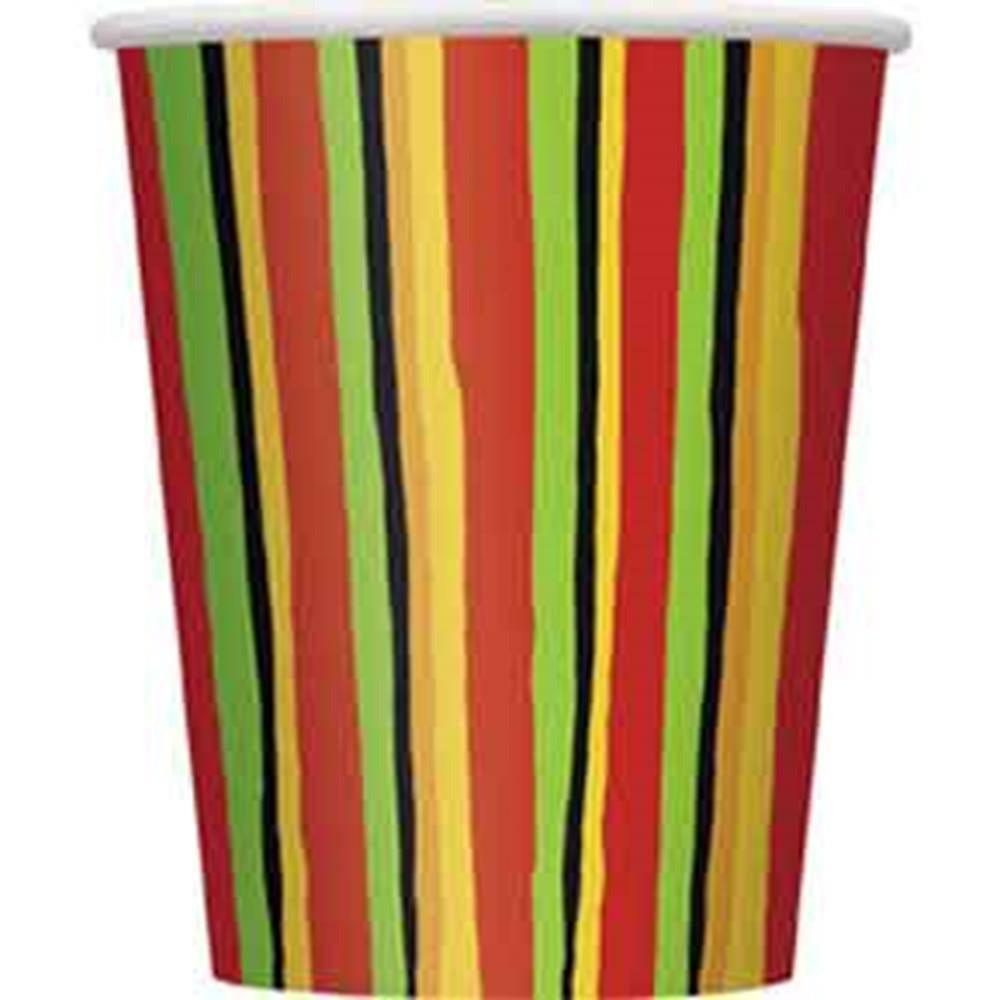 Fiesta Stripes 9oz Cup 8ct - Toy World Inc