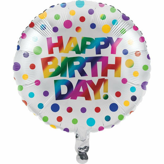 Foil Balloon 18in Rainbow Foil Birthday 1Ct - Toy World Inc