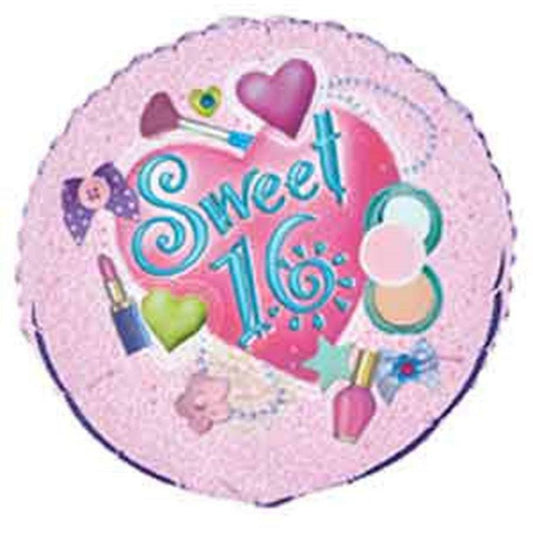 Foil Balloon 18in - Sweet 16 - Toy World Inc