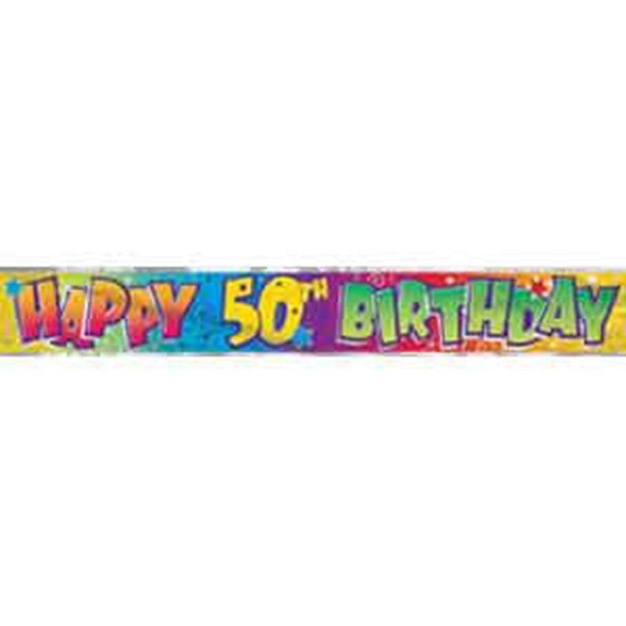 Foil Banner 50th Birthday - Toy World Inc