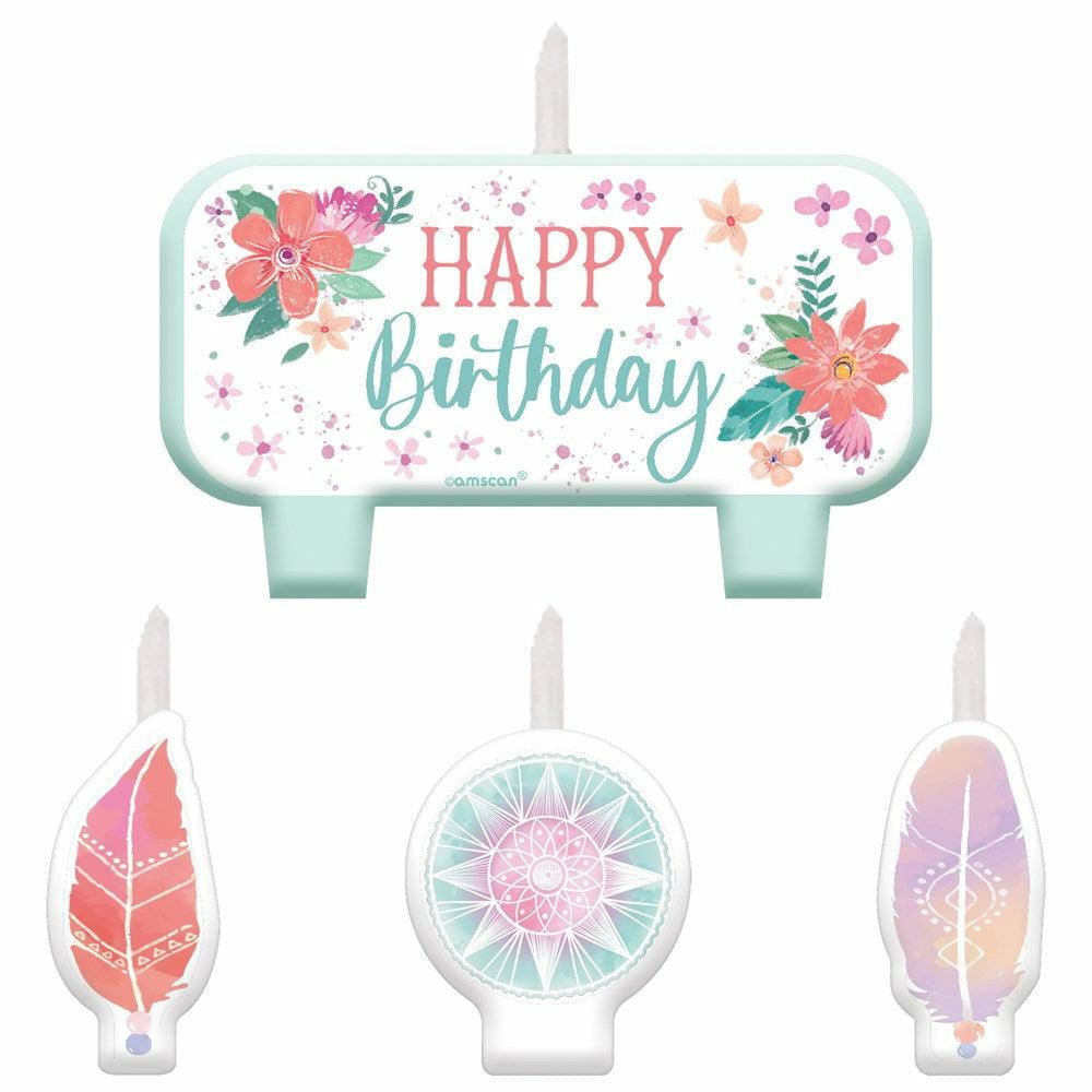 Free Spirit Birthday Candles 4ct - Toy World Inc