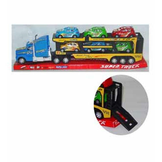 Friction Flat Bed W 6 Sports Car - Toy World Inc