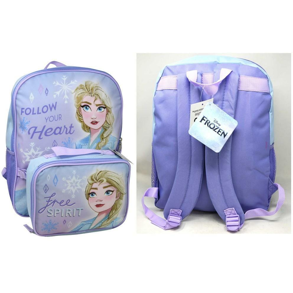 Frozen 16in Backpack With Shaped Lunch Bag 12x8x16 - Toy World Inc