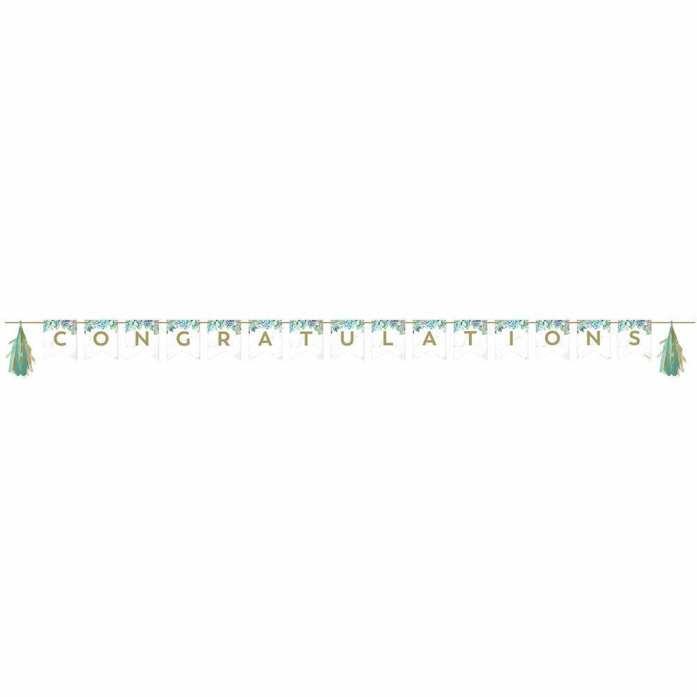 Geometric Succulents Banner With Tassle Garland 1Ct - Toy World Inc