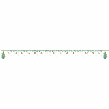 Geometric Succulents Banner With Tassle Garland 1Ct - Toy World Inc