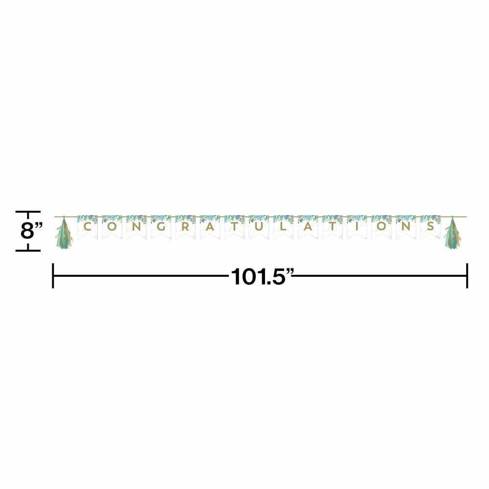 Geometric Succulents Banner With Tassle Garland 1Ct - Toy World Inc