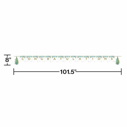 Geometric Succulents Banner With Tassle Garland 1Ct - Toy World Inc