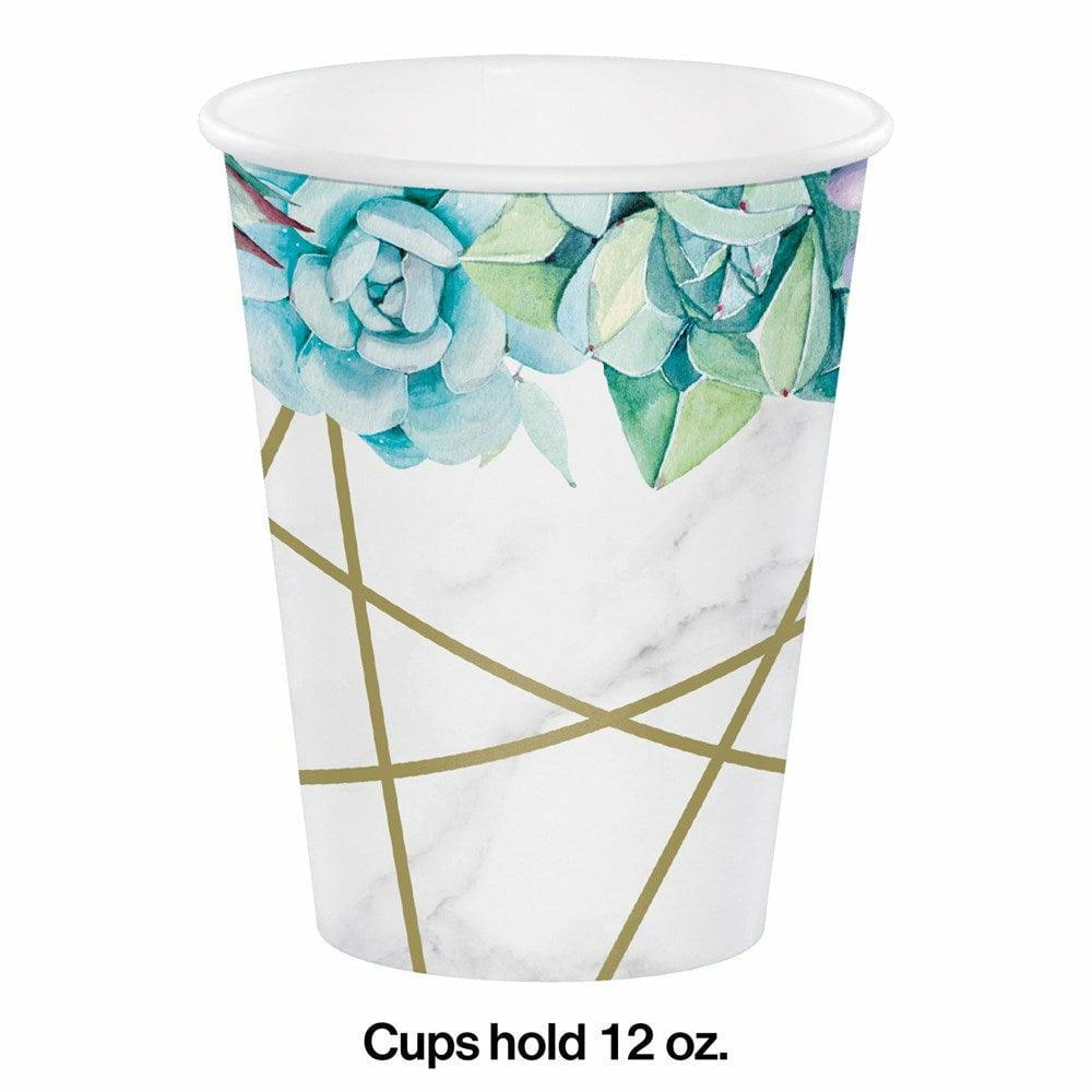 Geometric Succulents Hot and Cold Cup 12Oz. 8Ct - Toy World Inc