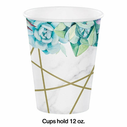 Geometric Succulents Hot and Cold Cup 12Oz. 8Ct - Toy World Inc