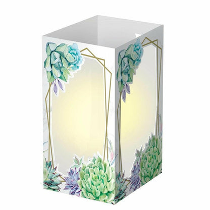Geometric Succulents Paper Lantern Centerpiece 1Ct - Toy World Inc