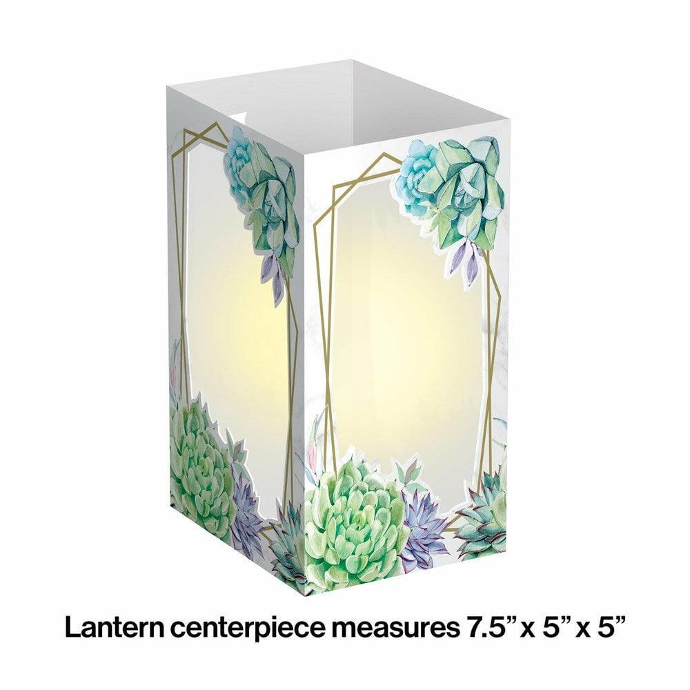 Geometric Succulents Paper Lantern Centerpiece 1Ct - Toy World Inc