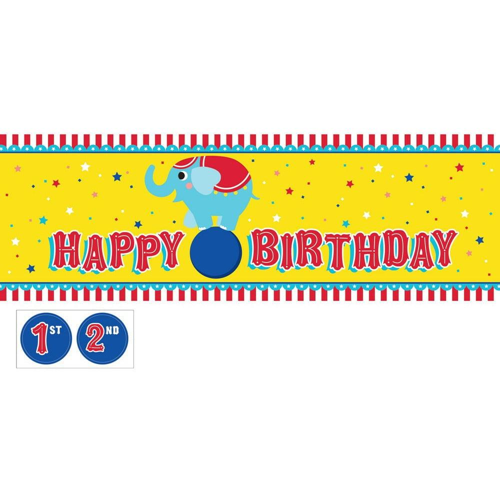 Giant Party Banner With Sticker Circus Party - Toy World Inc