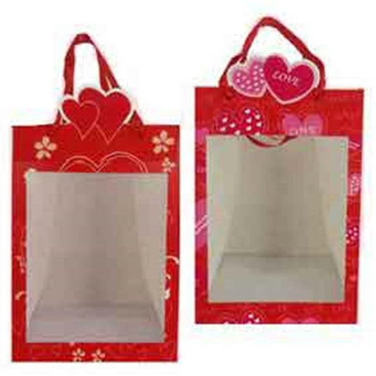 Gift Bag Open Window 17in Red - Toy World Inc