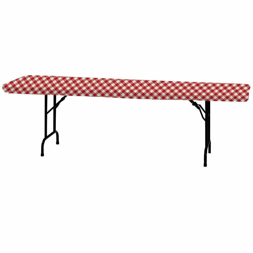 Gingham Plastic Tablecover Stay Put 29X72 1Ct - Toy World Inc