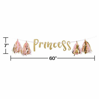 Glitter Princess Banner 5 Ft. 1Ct - Toy World Inc