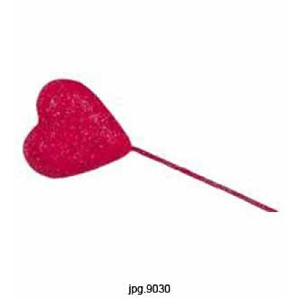 Glitter Styro Heart 40 Mm Red 10pc - Toy World Inc