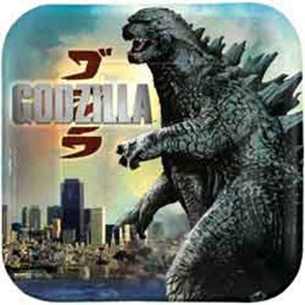 Godzilla Plate (L) 8ct - Toy World Inc