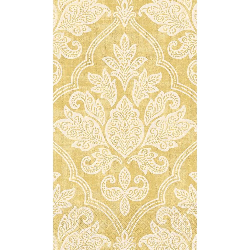 Gold Damask Guest Towels 16ct - Toy World Inc