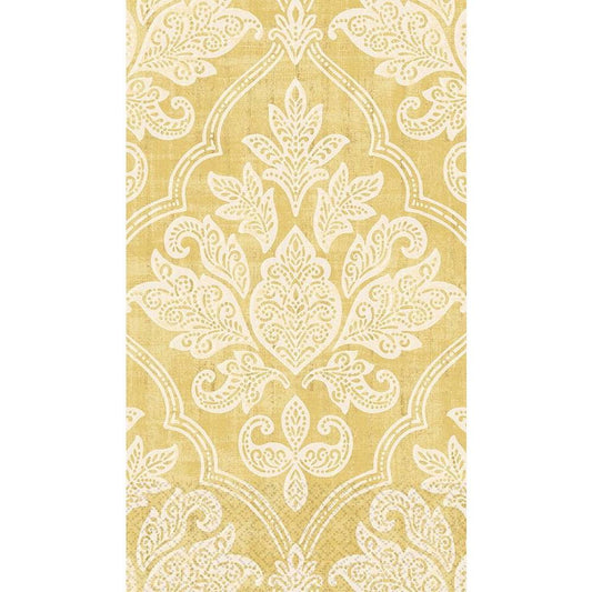 Gold Damask Guest Towels 16ct - Toy World Inc