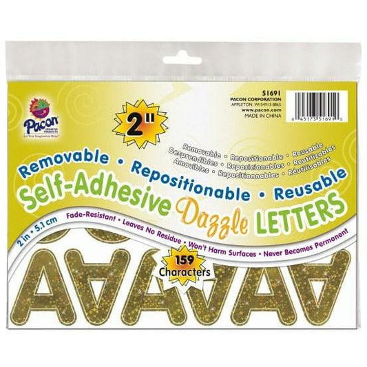 Gold Dazzle Letters 2in 159 Characters - Toy World Inc