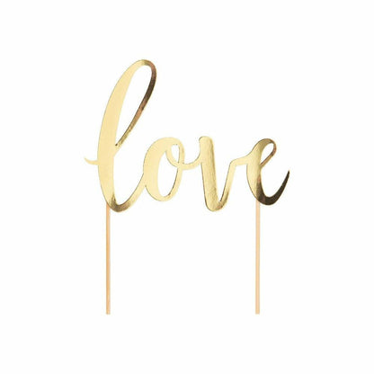 Gold Foil Love Cake Topper 1Ct - Toy World Inc