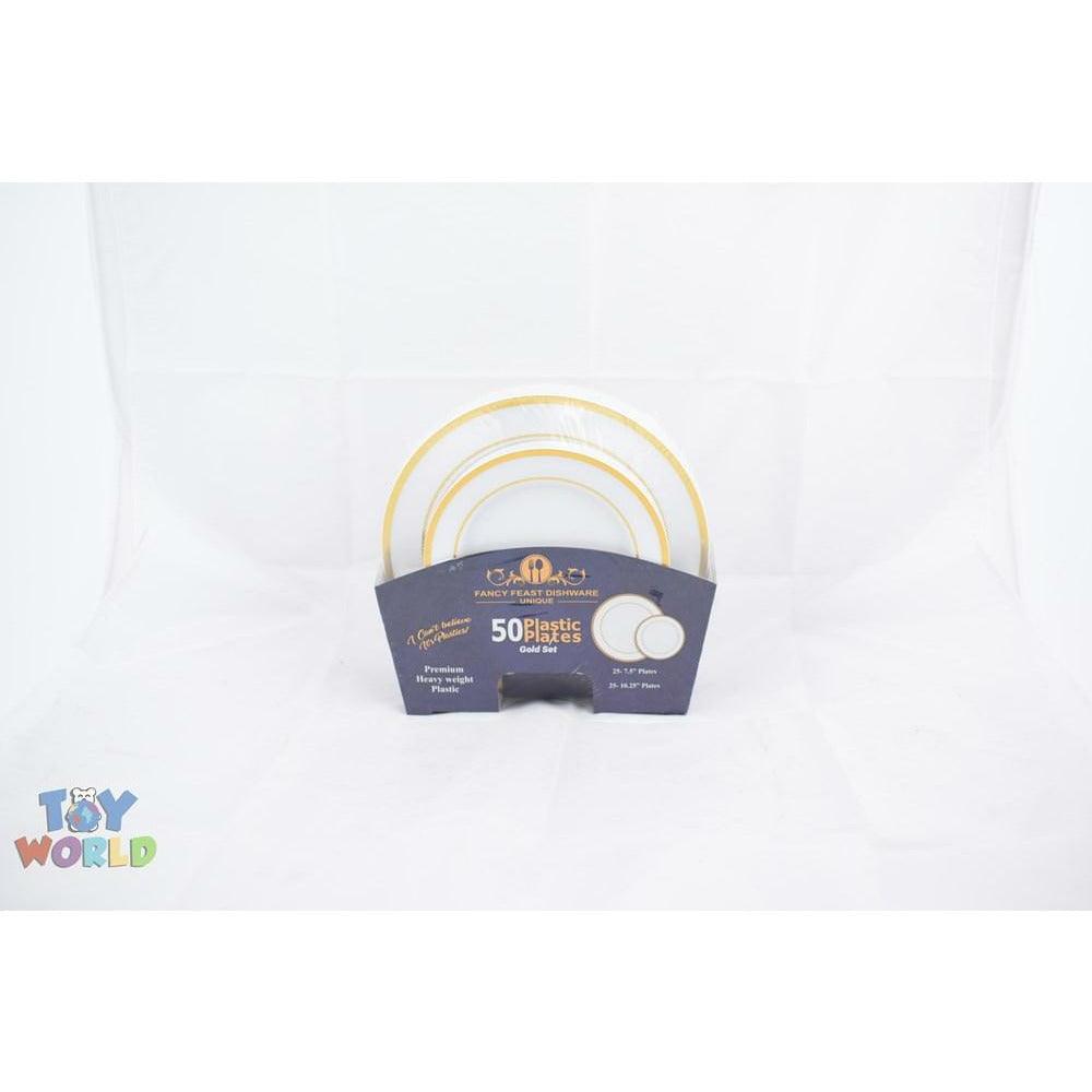 Gold Rim Plate 25(L)+25(S) - Toy World Inc