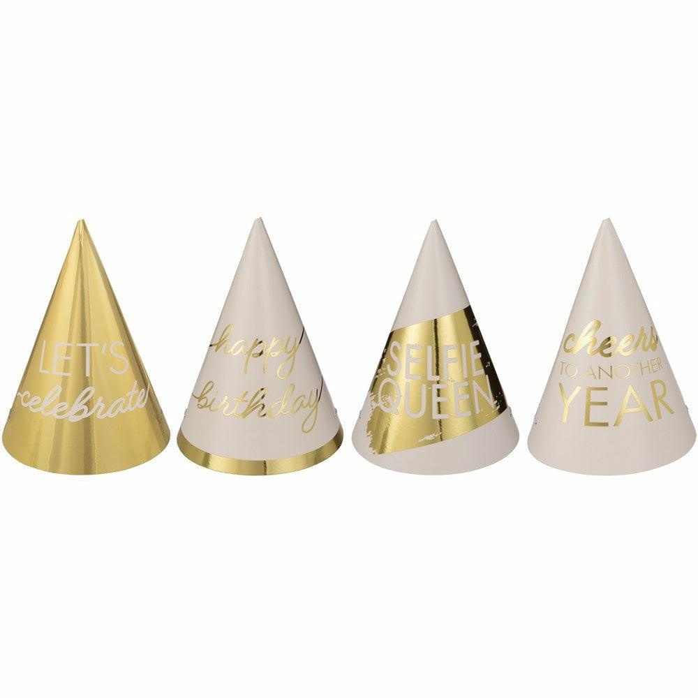 Golden Age Birthday Cone Hats 12ct - Toy World Inc
