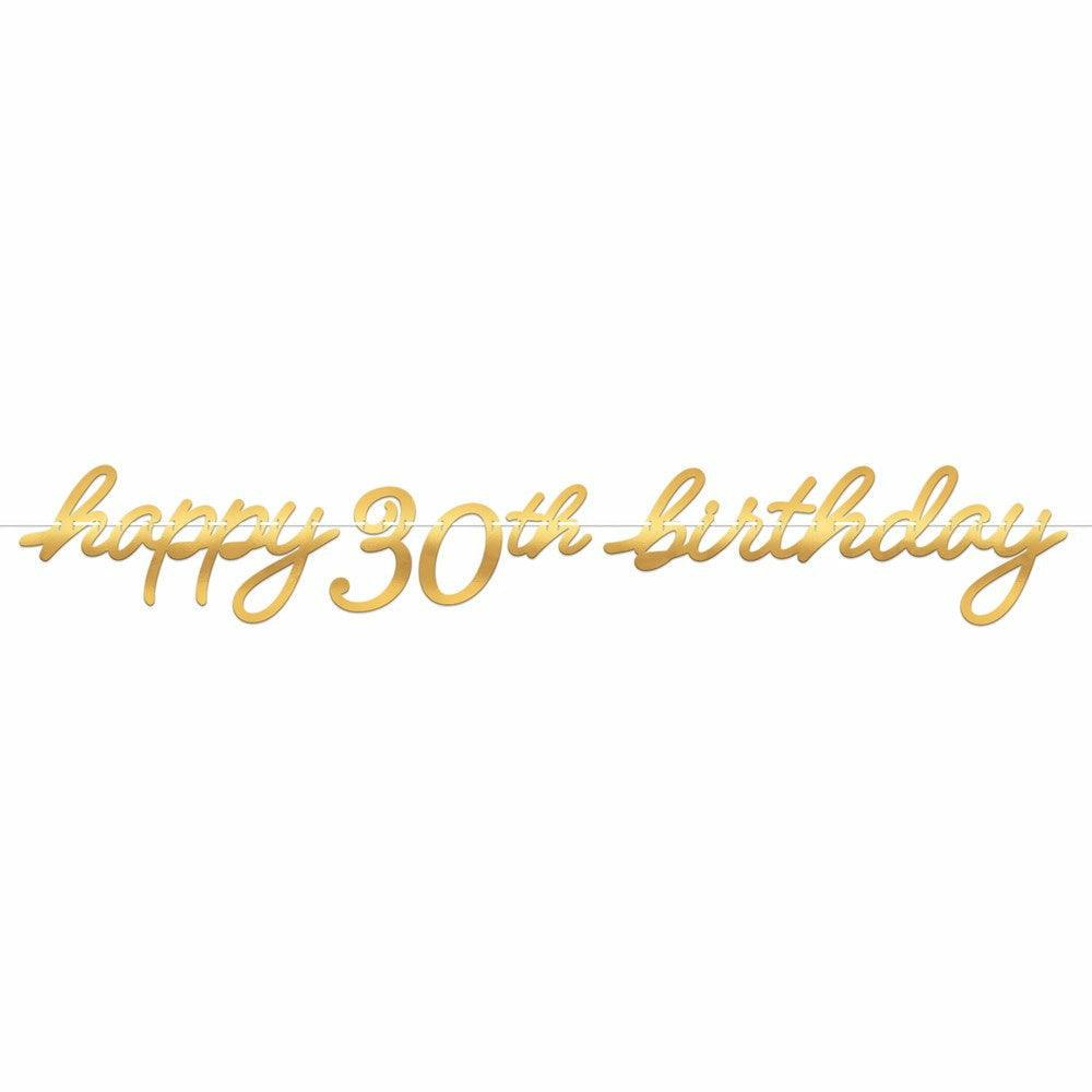 Golden Age Birthday Letter Banner 30th - Toy World Inc