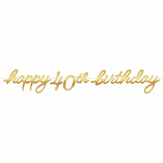 Golden Age Birthday Letter Banner 40th - Toy World Inc