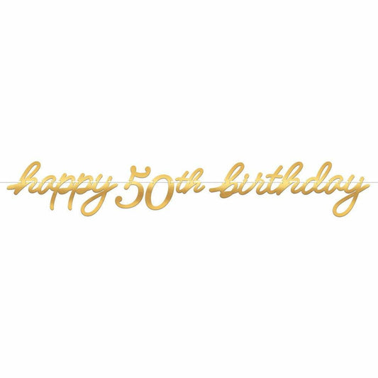 Golden Age Birthday Letter Banner 50th - Toy World Inc