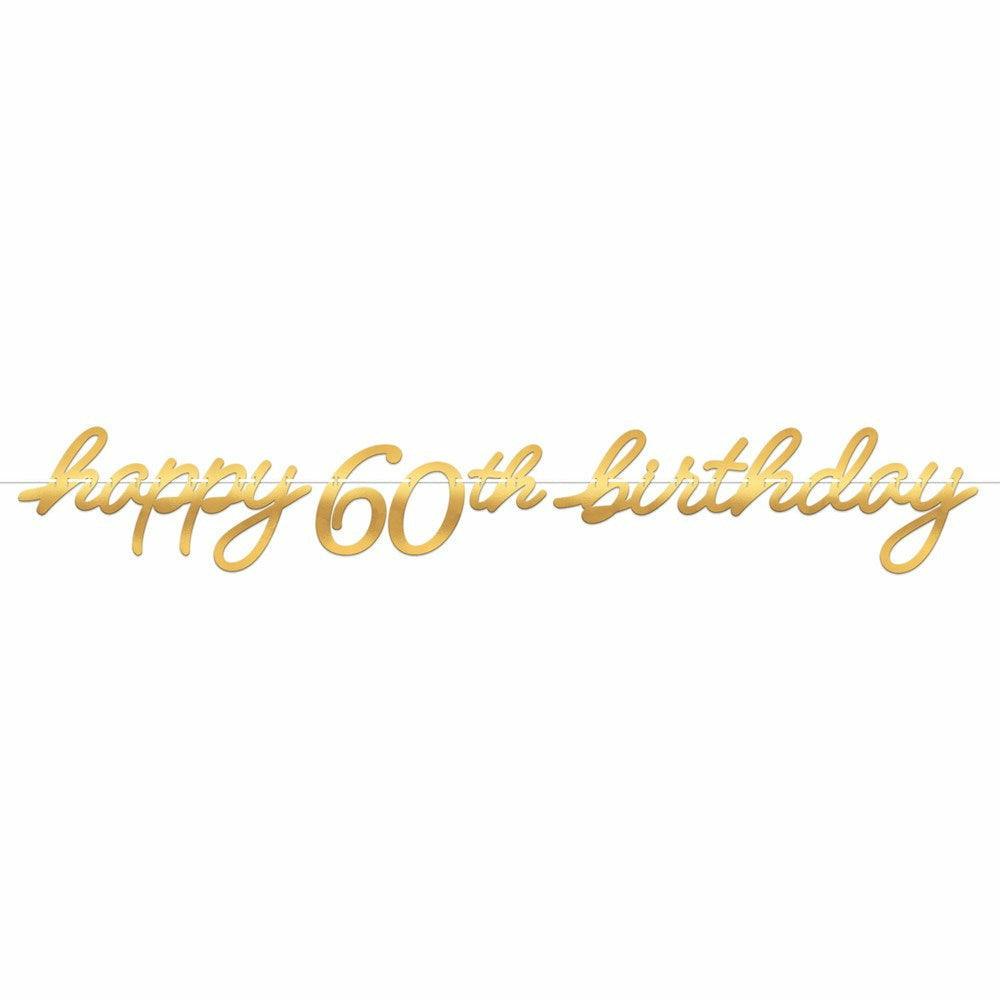 Golden Age Birthday Letter Banner 60th - Toy World Inc