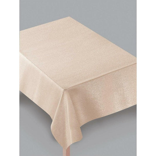 Golden Wheat Metallic Fabric Table Cover 1ct - Toy World Inc