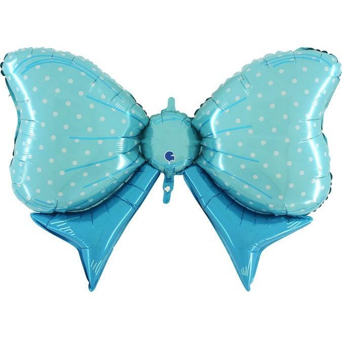 Grabo Blue Bow 43in Shape Foil Balloon - Toy World Inc