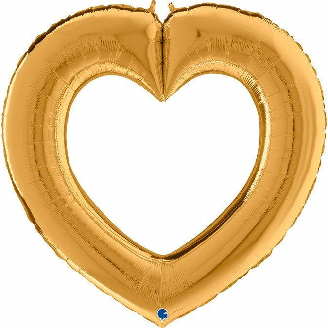 Grabo Gold Linky Heart 41in Foil Balloon - Toy World Inc