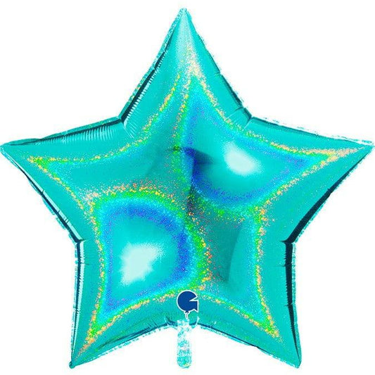 Grabo Tiffany Glitter Holographoc Star 36in Foil Balloon - Toy World Inc