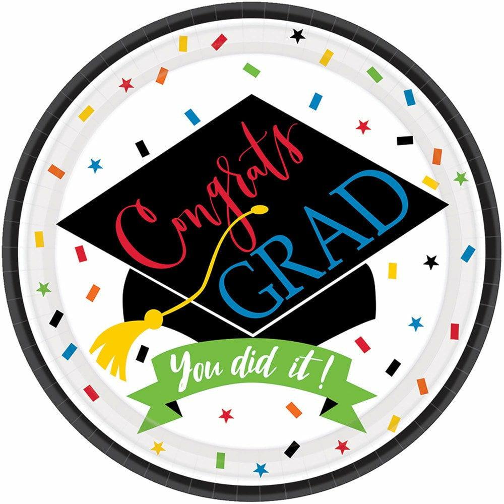Graduation 100% Done 7in Paper Plates 60ct - Toy World Inc