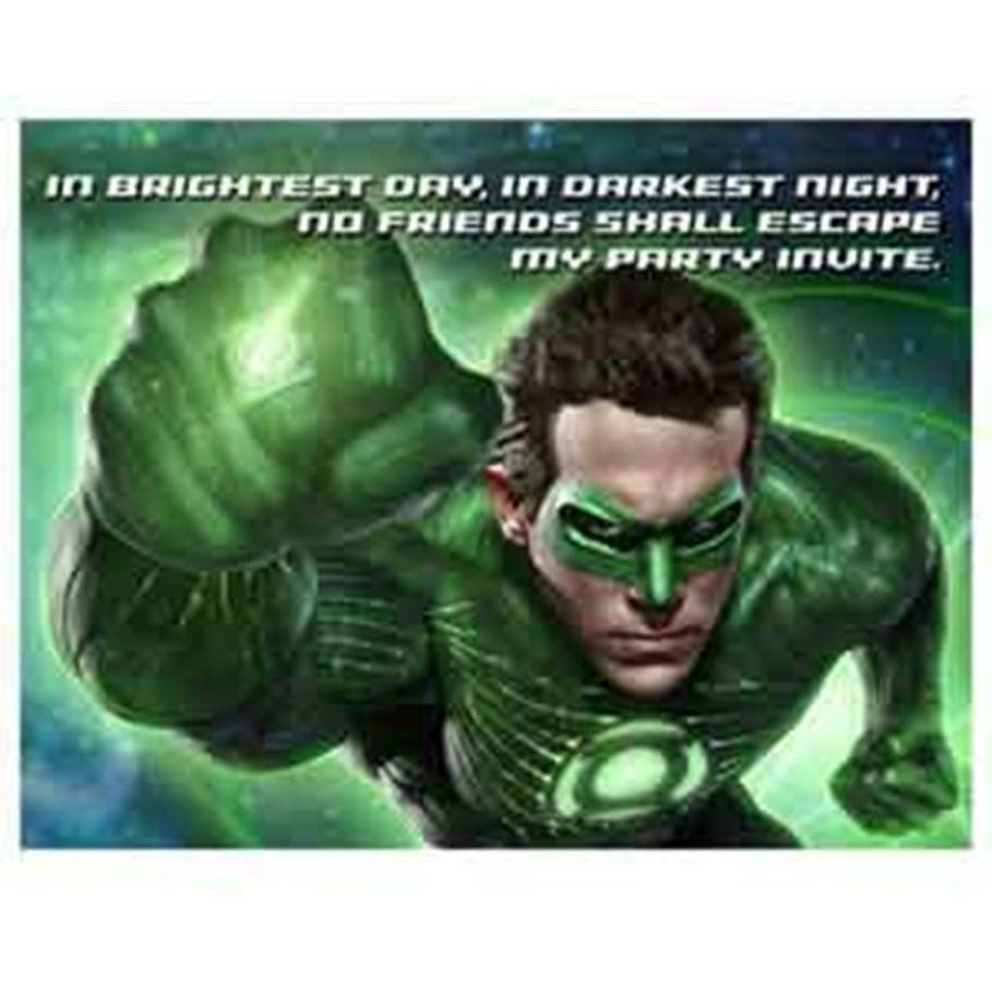 Green Lantern Invite 8ct - Toy World Inc