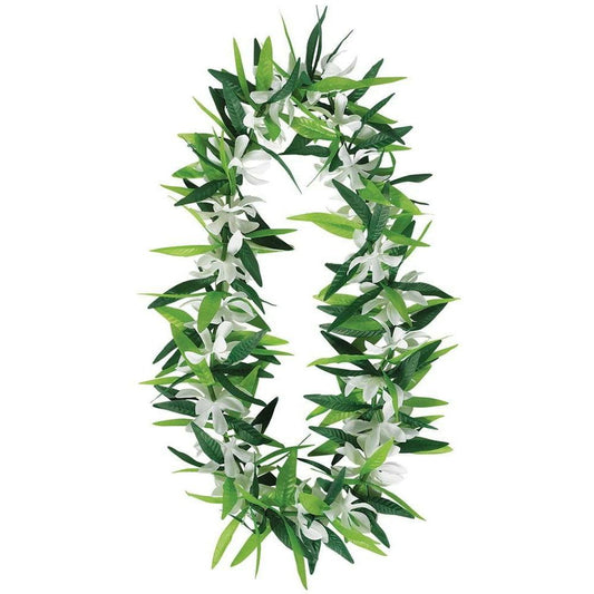 Green Leaf Lei With Flowers - Toy World Inc