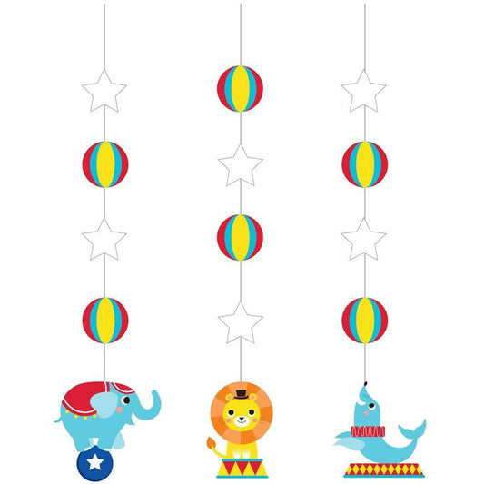 Hanging Decoration 3ct Circus Party - Toy World Inc
