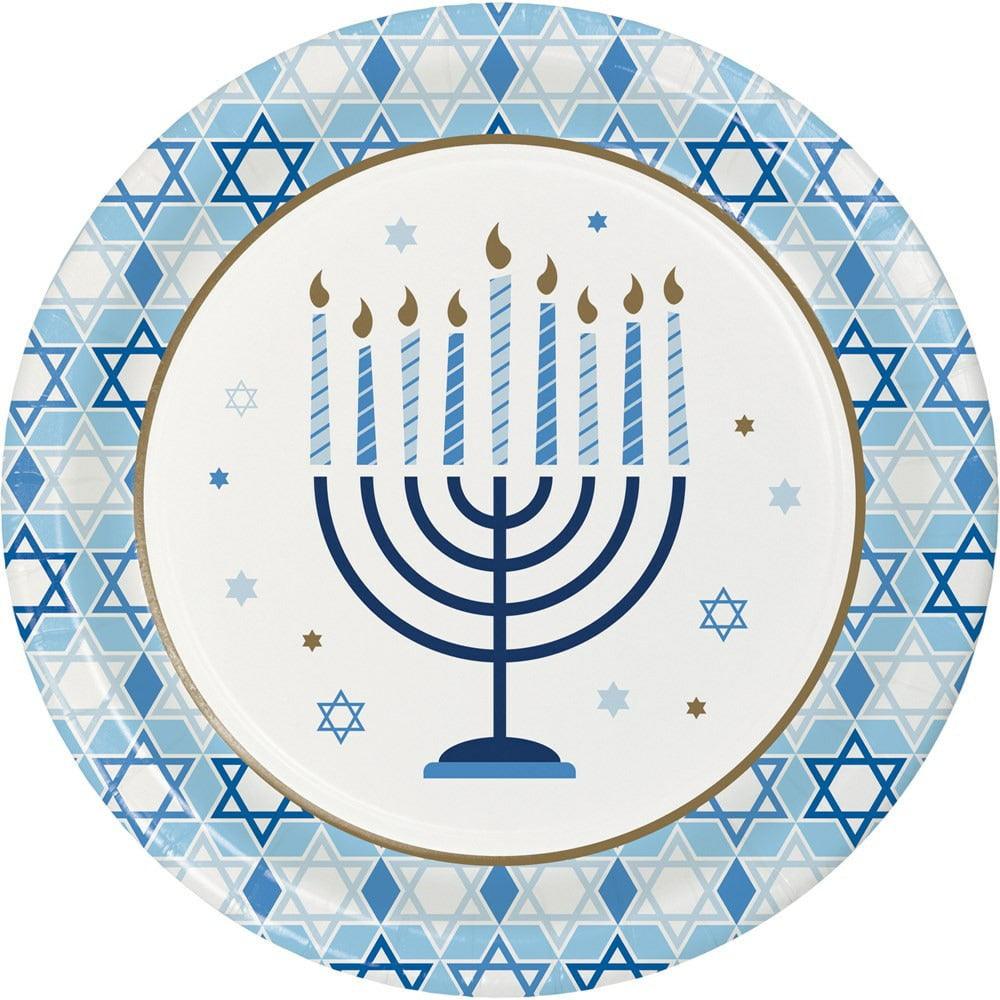 Hanukkah Celebration Dinner Plate 8ct - Toy World Inc