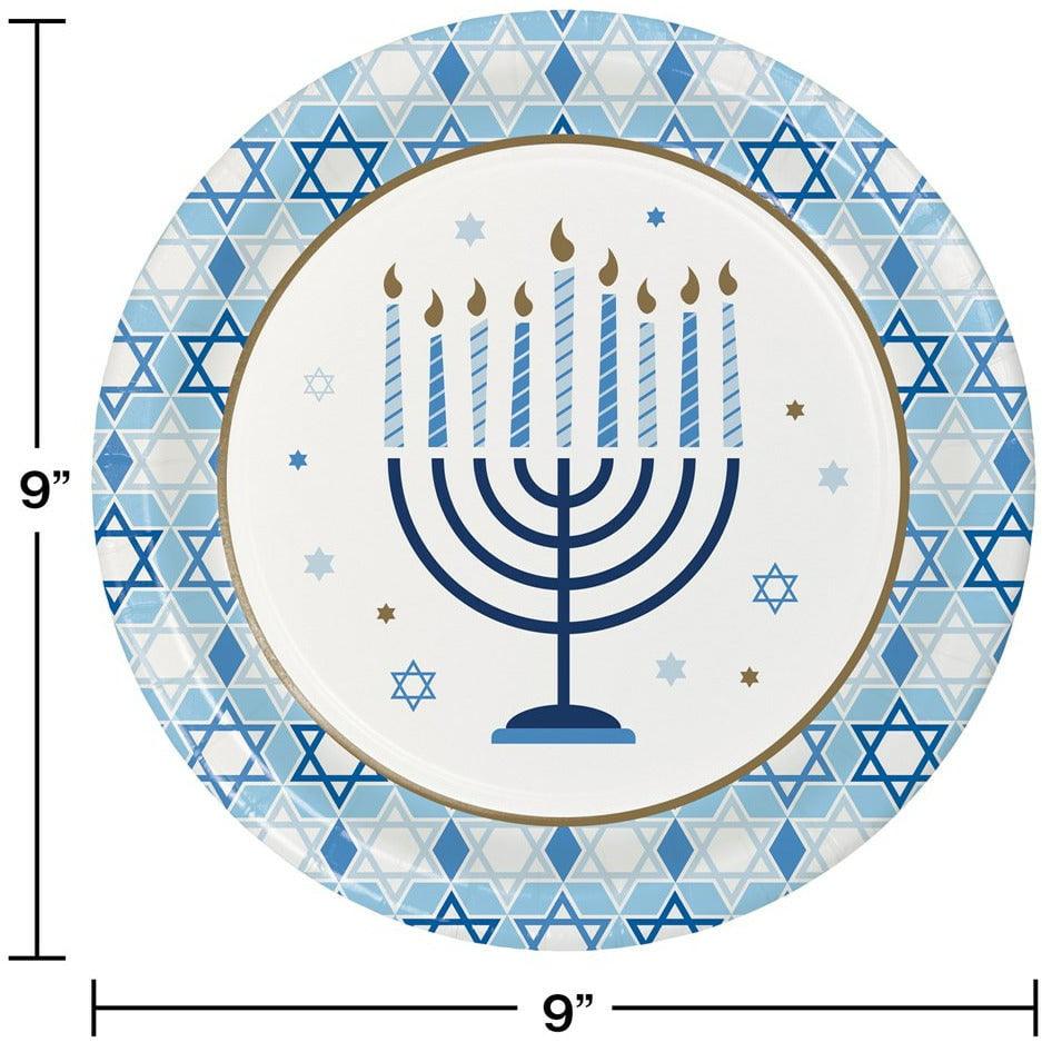 Hanukkah Celebration Dinner Plate 8ct - Toy World Inc