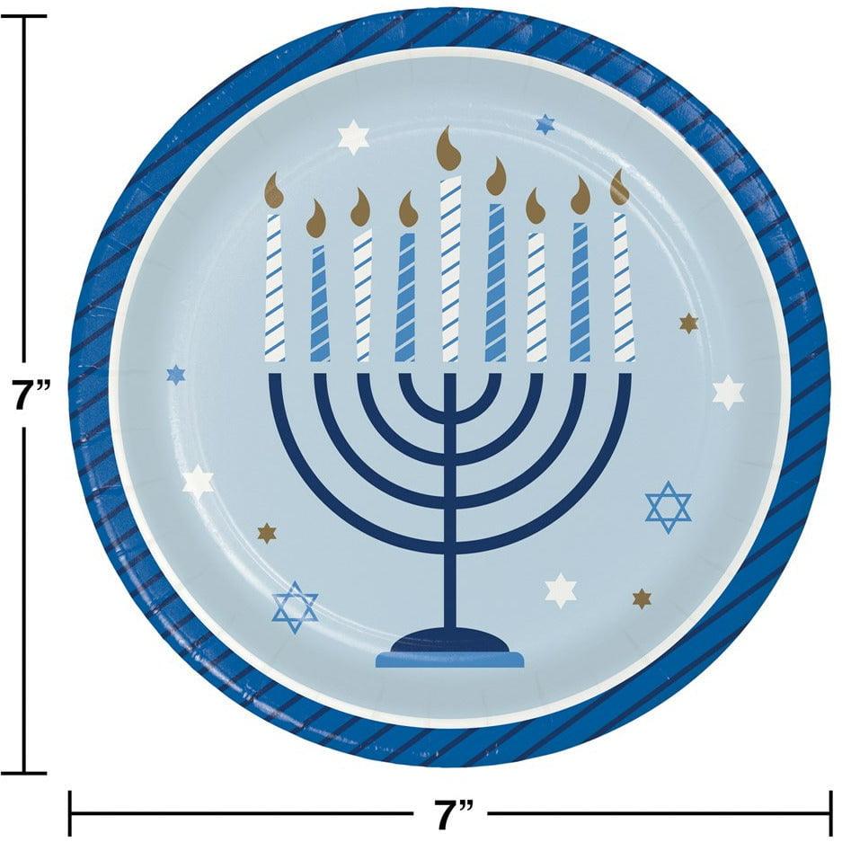 Hanukkah Celebration Luncheon Plate 8ct - Toy World Inc