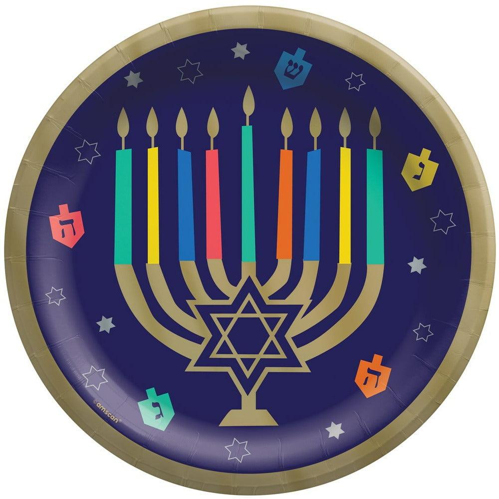 Hanukkah Joy 10in Round Plates 20ct. - Toy World Inc