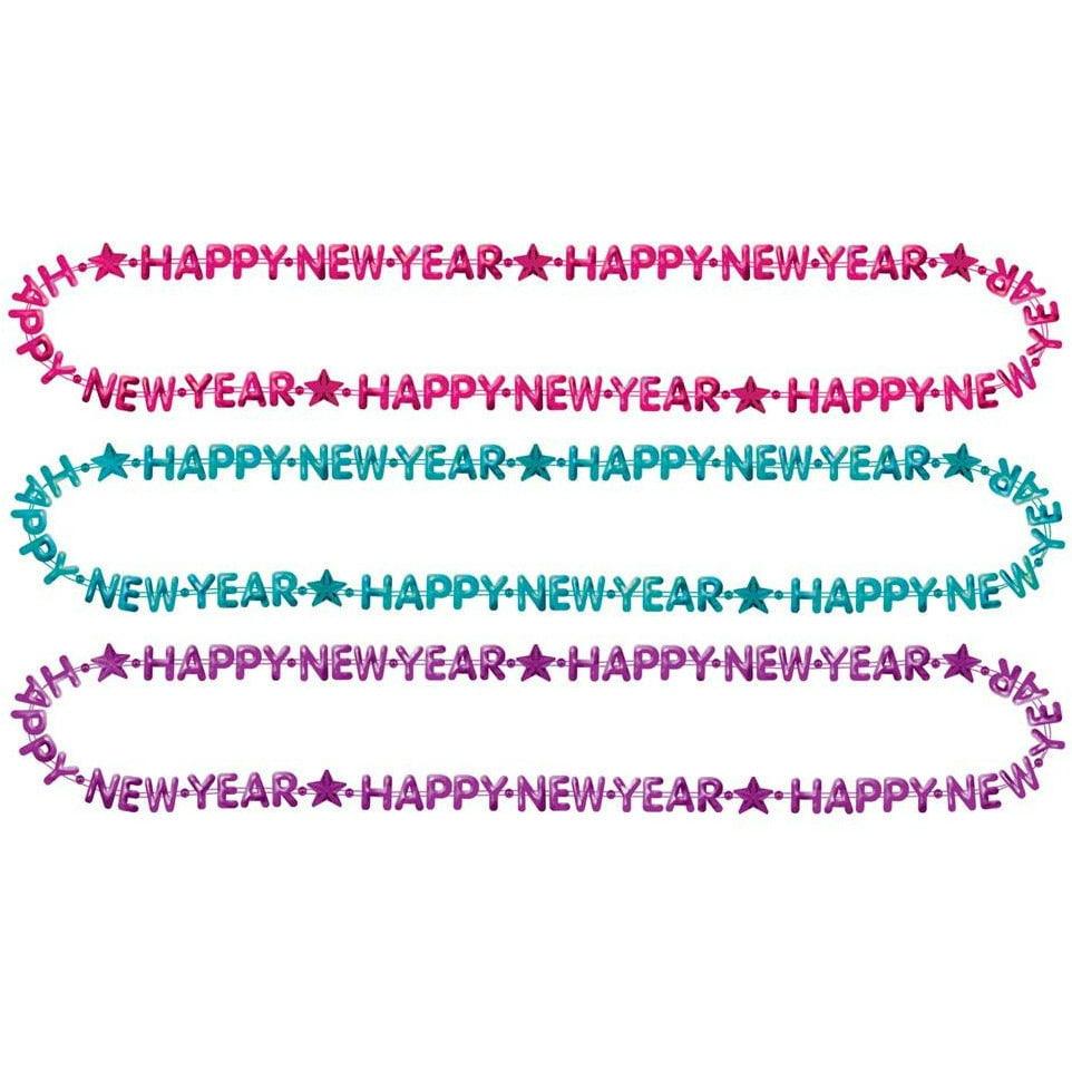 Happy New Year Beads Pack Colorful 3ct. - Toy World Inc